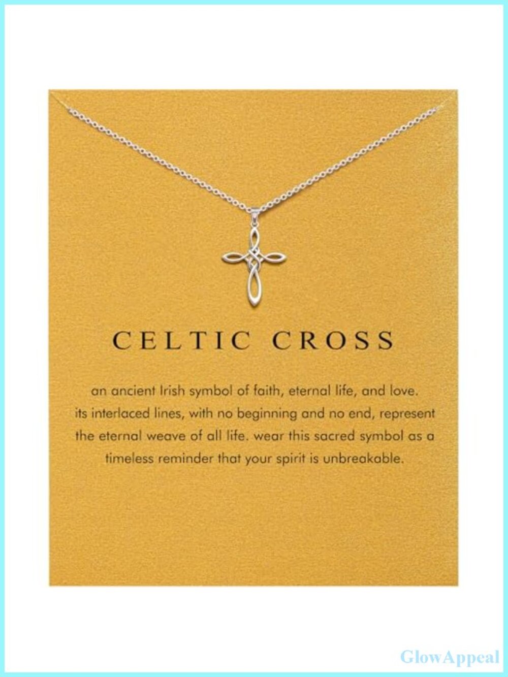 Celtic Cross Pendant Necklace Stainless Steel Adjustable 18.5" Dainty Women